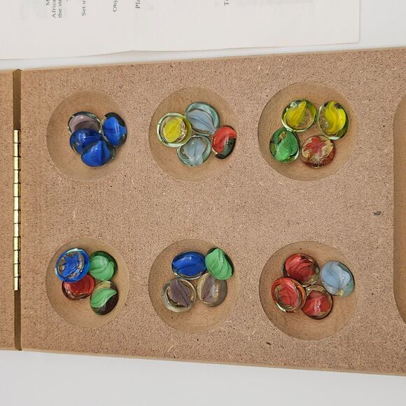 VTG Cardinal Solid Wood Board Mancala with 48 Gemstone Playing Pieces 18002 2000 - Picture 3 of 11
